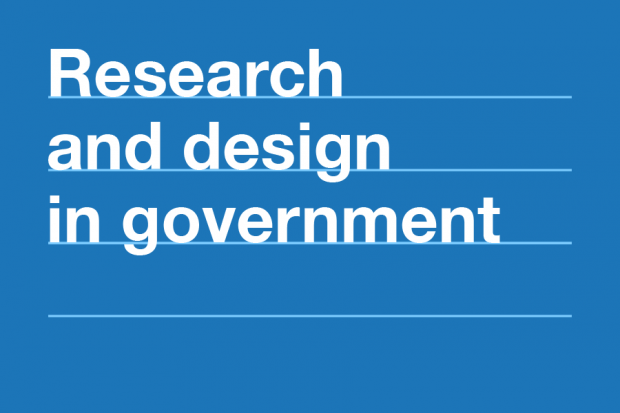 Poster of "Research and design in government" course at the GDS Academy 