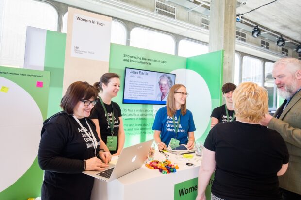 Women in "digital, data and technology" stand at Sprint 18